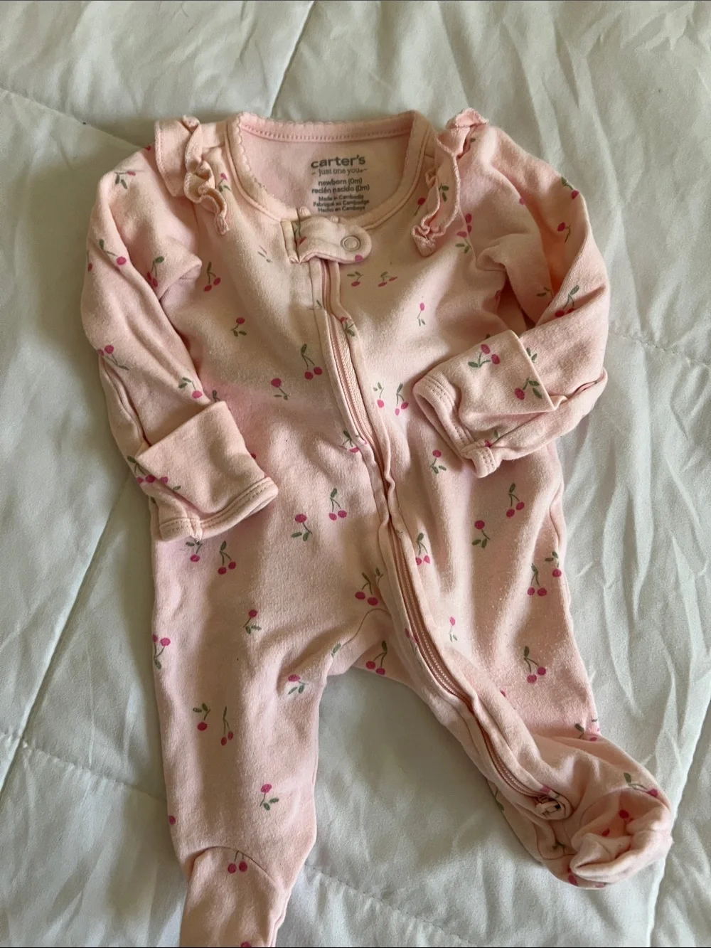 Carter's Mint, Blush Pink & Mauve Baby Footed One-Piece Set